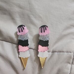 5 Scoop Ice Cream Cone Earrings